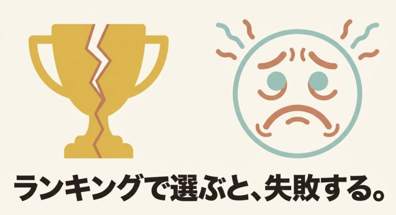 ランキングで選ぶと、失敗する。