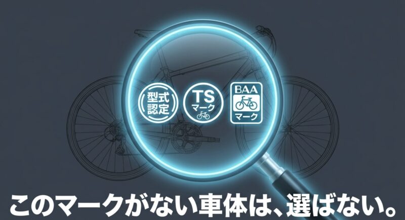 安全な基準を満たした自転車に付与される型式認定、TSマーク、BAAマークの解説