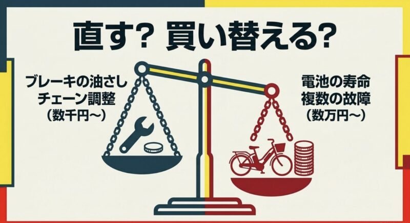 電動自転車の修理費用目安と買い替えの判断基準