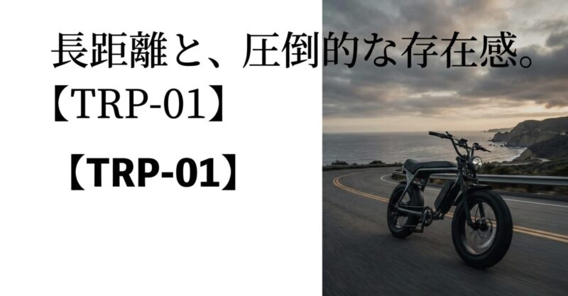 長距離走行と圧倒的な存在感が特徴のYadea TRP-01