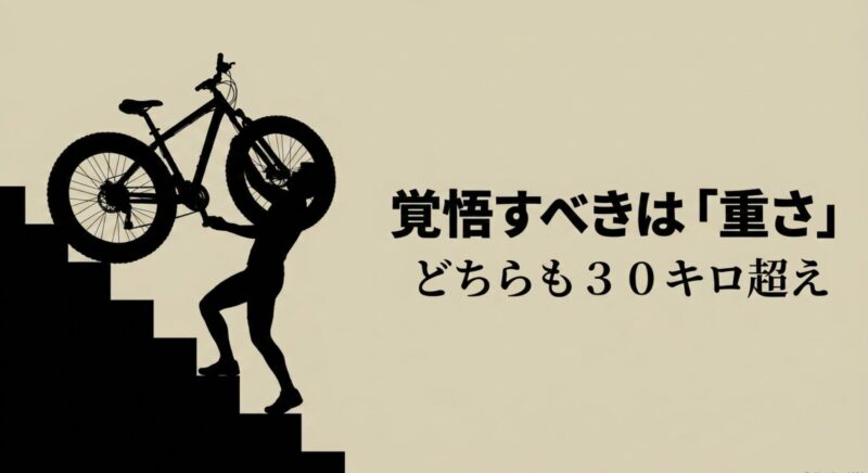 どちらのモデルも30kgを超えるため階段などでの持ち運びには重さへの覚悟が必要