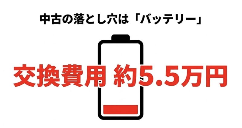 MOVE Xを中古で購入する際の注意点であるバッテリー交換費用約5.5万円