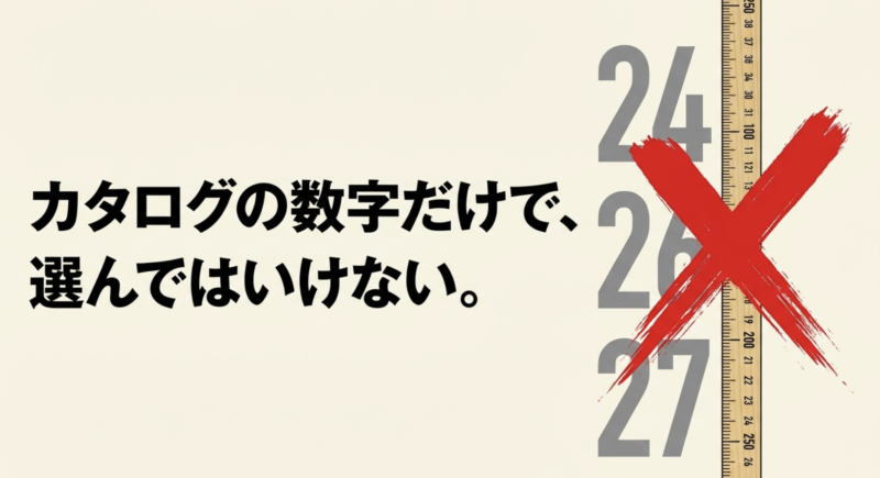 カタログの数字だけで選んではいけないという注意喚起