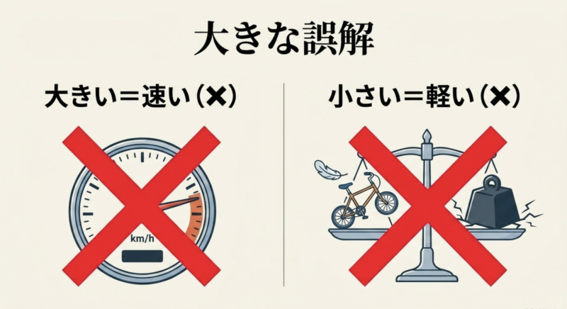 大きいから速い等のサイズ選びの大きな誤解