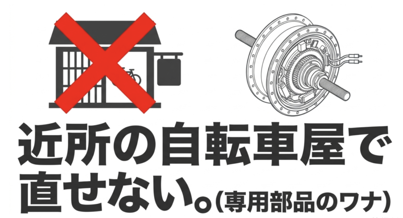 輸入モデルは専用部品が多く近所の自転車店で修理できない場合がある
