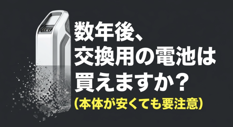 数年後に交換用の専用バッテリーが購入できるか事前確認が必要