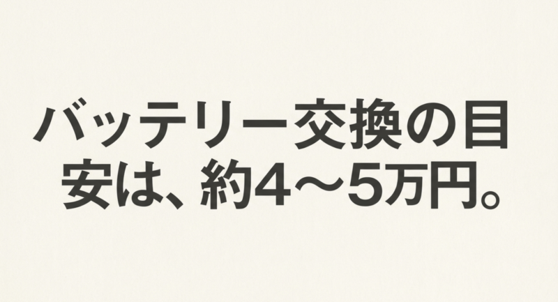 バッテリー交換の目安は約4〜5万円というテキスト