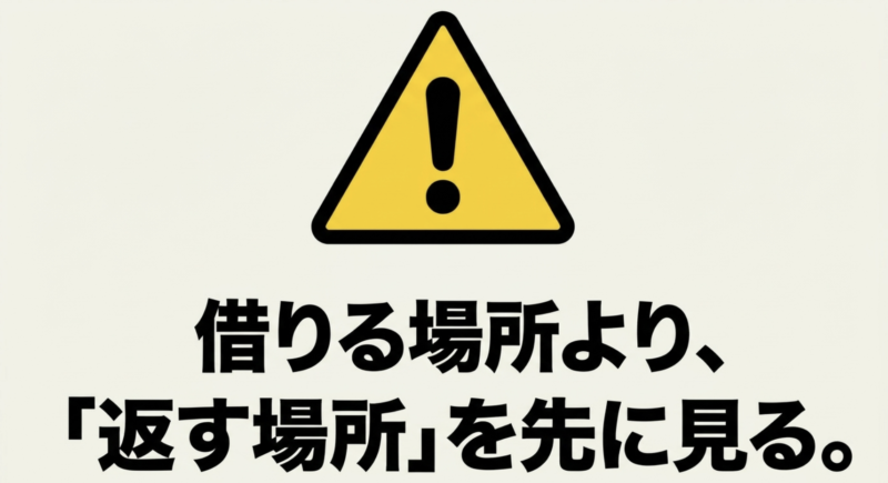 自転車を借りる場所よりも、返す場所を先に見ることが重要